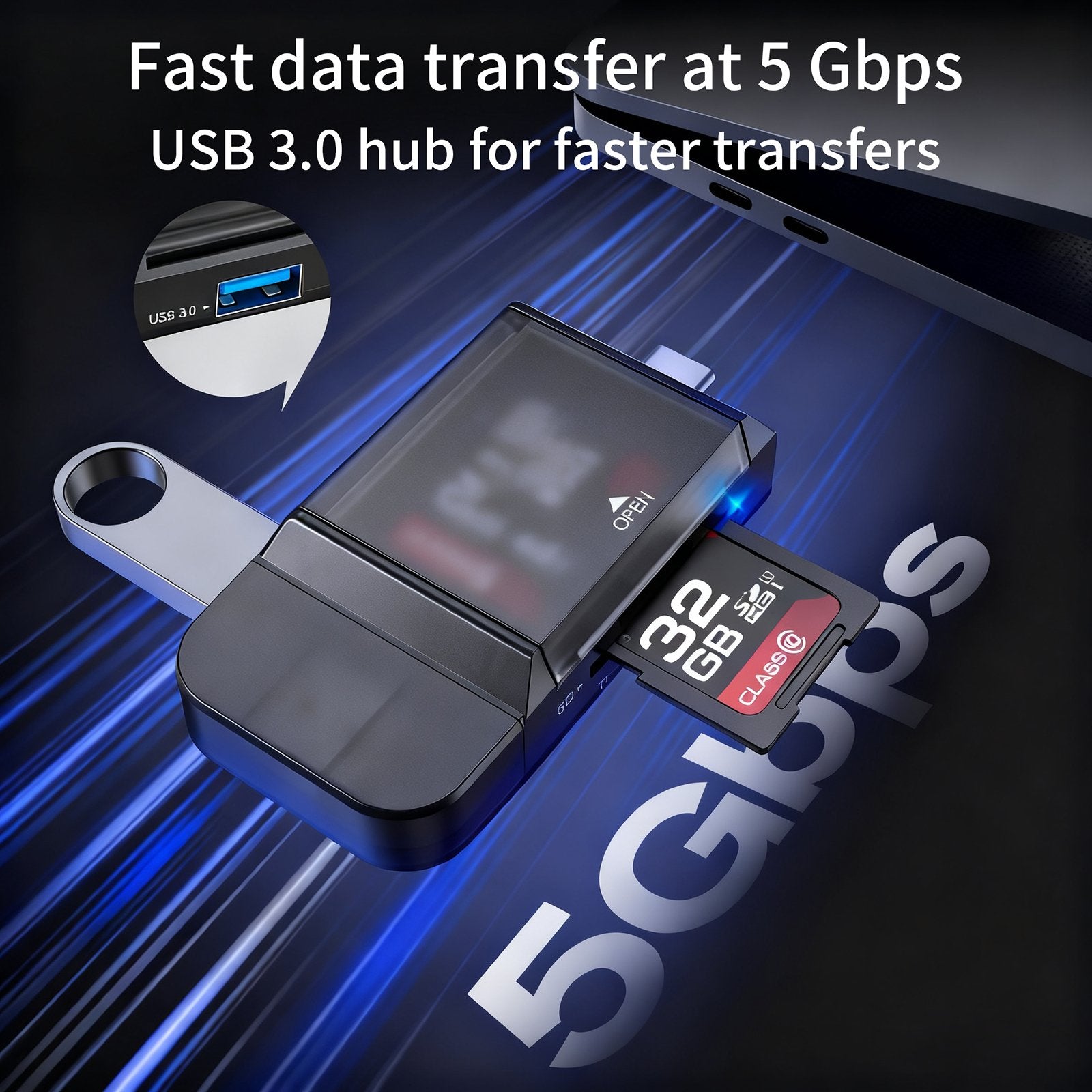 NÖRDIC ISB-A & USB-C card redaer SD Micro SD och USB-A OTG UHS-I