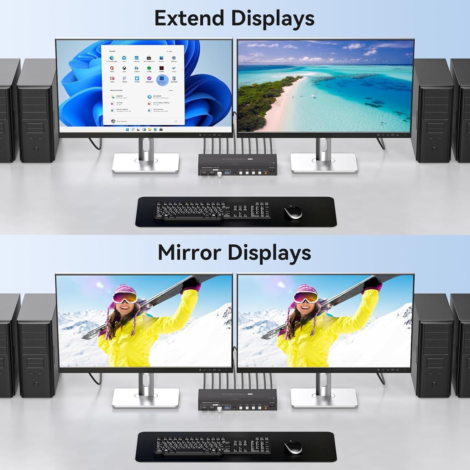 NÖRDIC KVM-kytkin 4-2 HDMI 4K60Hz USB3.0