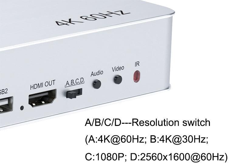 NÖRDIC KVM Switch 4xPC - 1xHDMI 4K 60Hz Quad Multi-Viewer, 4xUSB-A