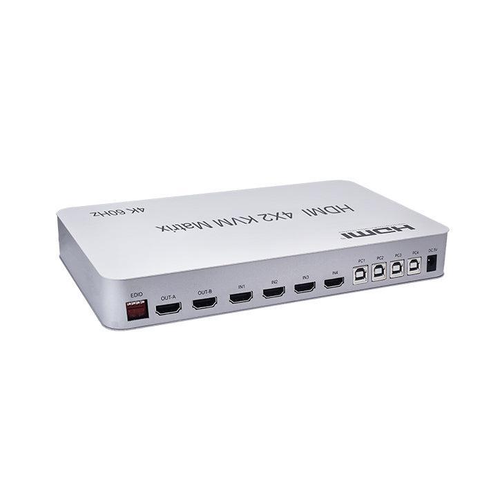 NÖRDIC KVM Switch 4xPC 2xHDMI 4K 60Hz 3D Audio stereo ja Toslink