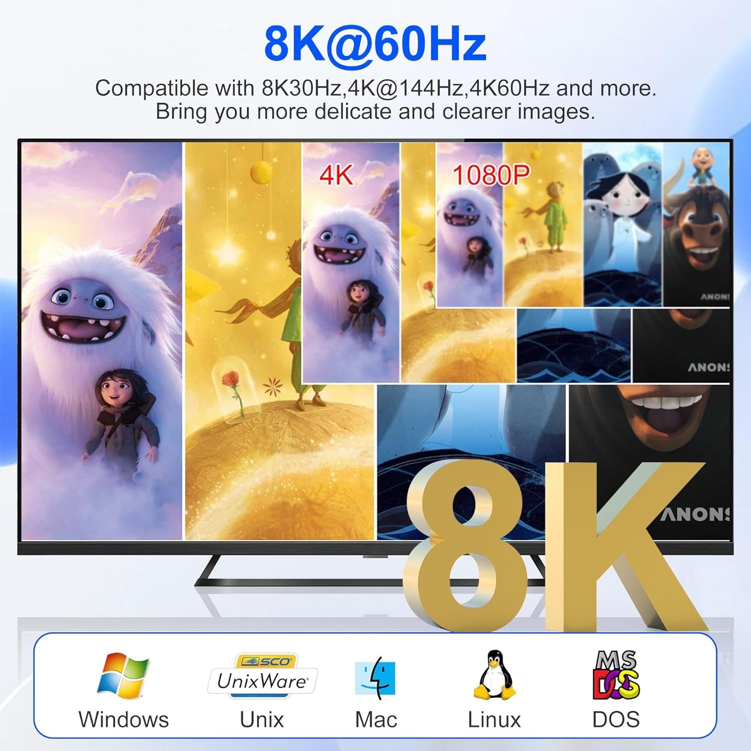 NÖRDIC KVM-kytkin 4-2 HDMI 2.1 8K@60Hz 4K@120Hz 4xUSB-A