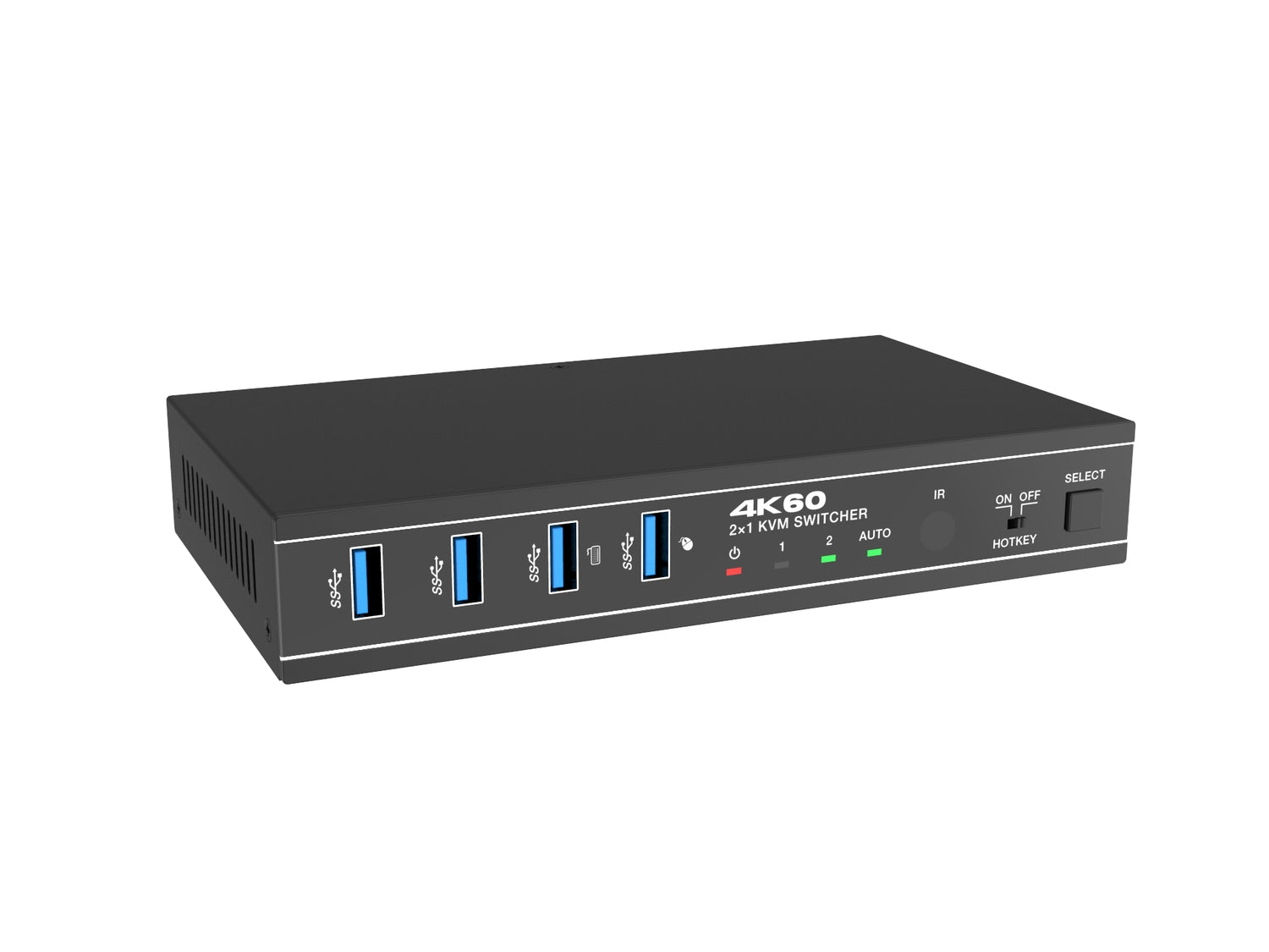 NÖRDIC KVM-Kytkin 2–1 USB-C ja HDMI 4K60Hz 4xUSB-A
