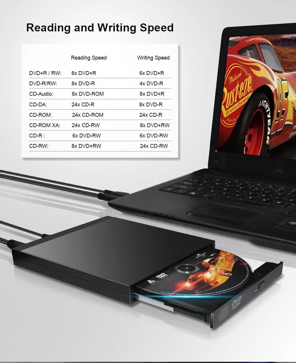 NÖRDIC Kannettava CD-poltin ja soitin sekä USB-keskitin SD/TD-kortinlukijalla
