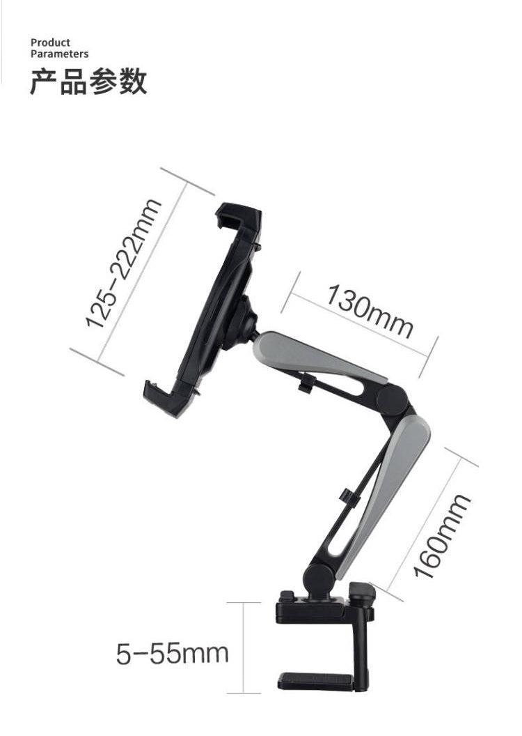 NÖRDIC Kännykän ja tabletin pidike kallistettava ja käännettävissä 360 astetta korkealaatuinen pöytäkiinnitys
