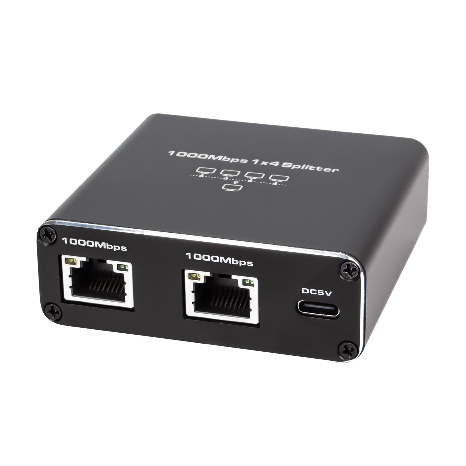 NÖRDIC LAN-jakaja 1–4 1000 Mbps Gigabit Ethernet tietokoneelle, kannettavalle, kytkimelle, hubille, reitittimelle, digitaaliselle televisiolle