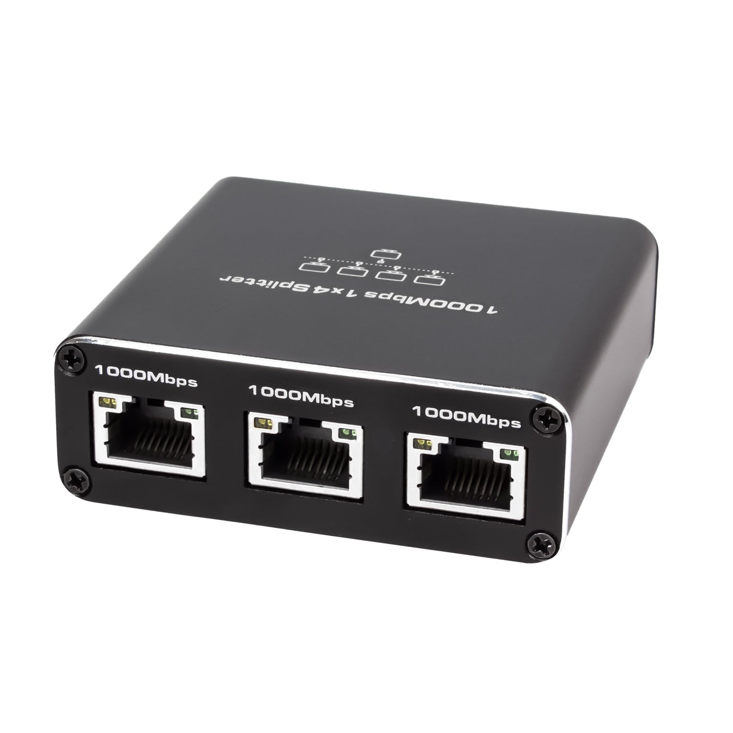 NÖRDIC LAN-jakaja 1–4 1000 Mbps Gigabit Ethernet tietokoneelle, kannettavalle, kytkimelle, hubille, reitittimelle, digitaaliselle televisiolle