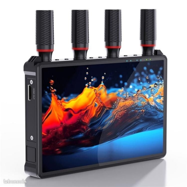 NÖRDIC Langaton Kannettava 7" näyttö, videolähetin ja vastaanotin, 2.4G/5.0G, 4k HDMI INPUT / 1080p OUTPUT, 400m