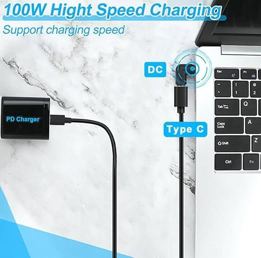 NÖRDIC Kannettava-tietokoneen adapteri USB-C:stä DC 7,9x5,5mm 100W