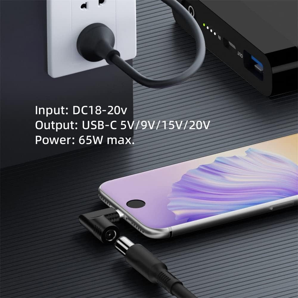 NÖRDIC-kannettavan adapteri USB-C:stä DC 7.4x5.0mm 65W