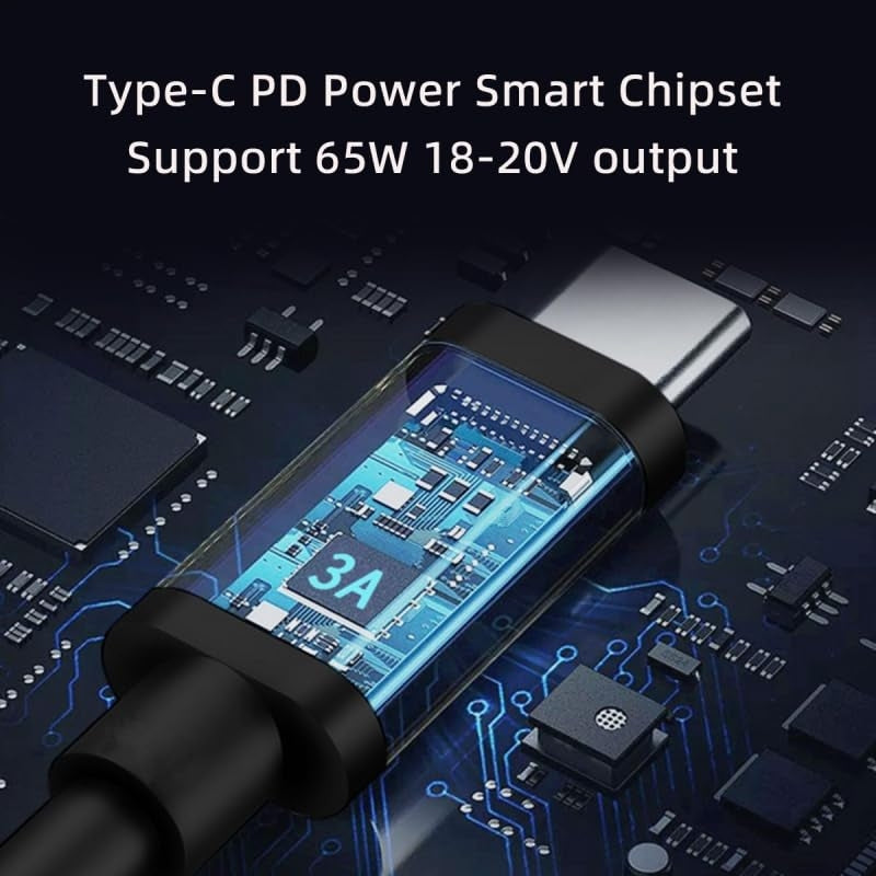 NÖRDIC Kannettavan Latauskaapeli USB-C - DC5.5x2.5mm 65W PD 1.5m