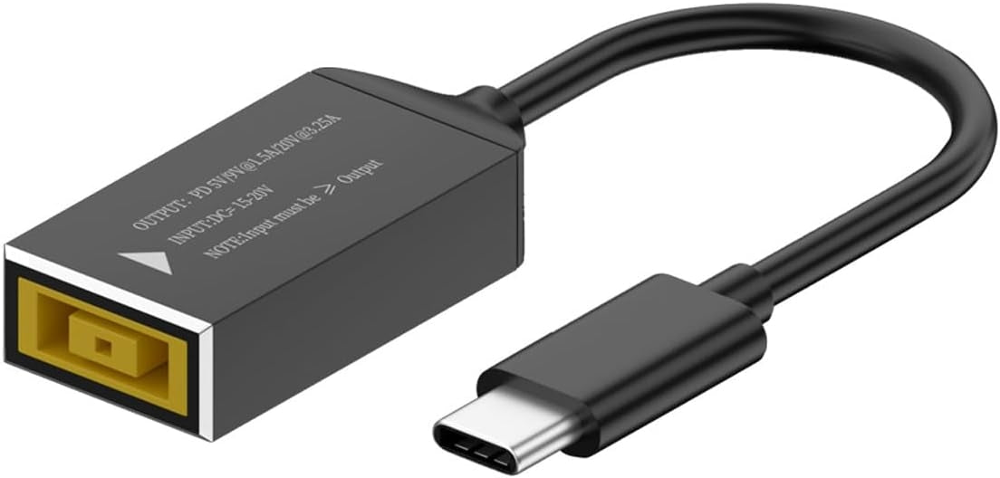 NÖRDIC Lenovo Square Yellow - USB-C-adapteri 17cm 65W