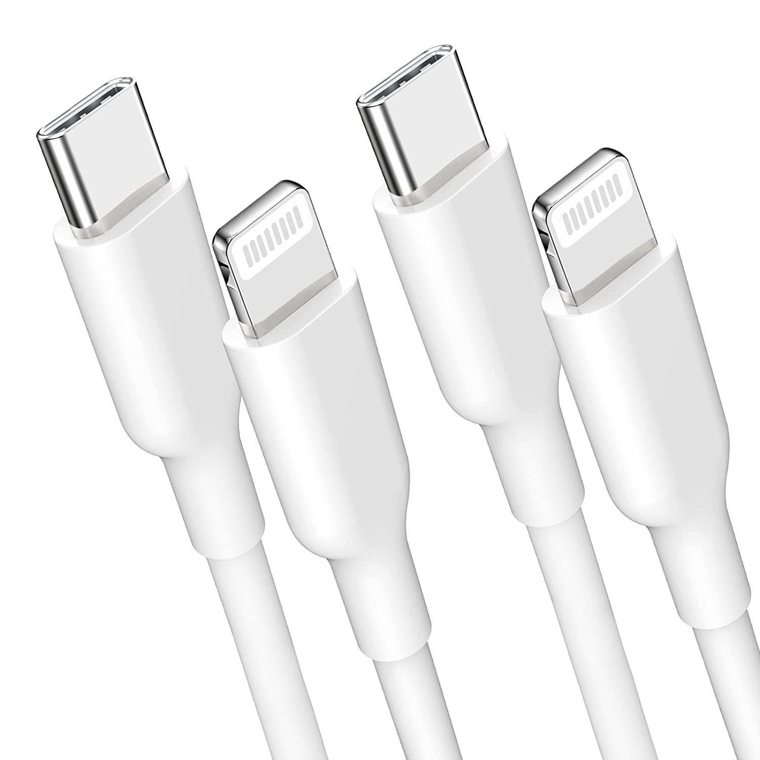 NÖRDIC Non MFI Lightning–USB C -kaapeli iPhonelle, Ipadille ja Ipodille valkoinen 3m