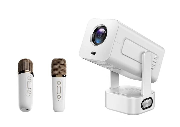 NÖRDIC Projektori 1080P 300ANSI kahdella Karaoke-mikrofonilla