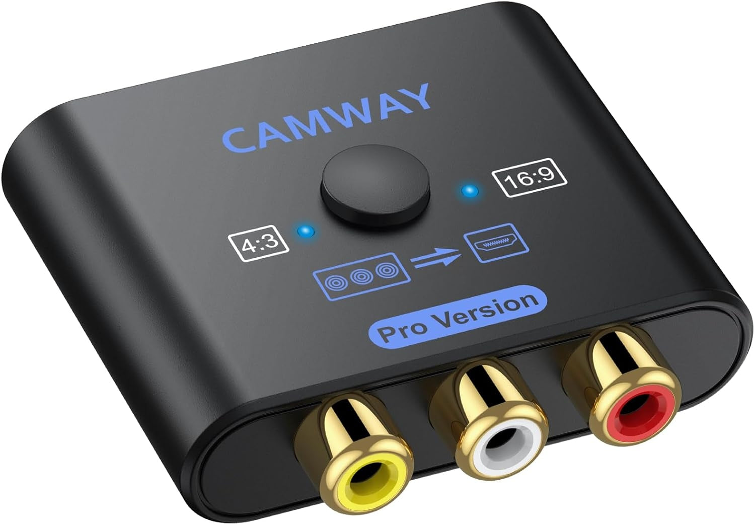 NÖRDIC RCA AV - HDMI-muunnin 16:9/4:3 1080P Mini Composite CVBS Video- ja Äänimuunnin, PAL- ja NTSC-tuki