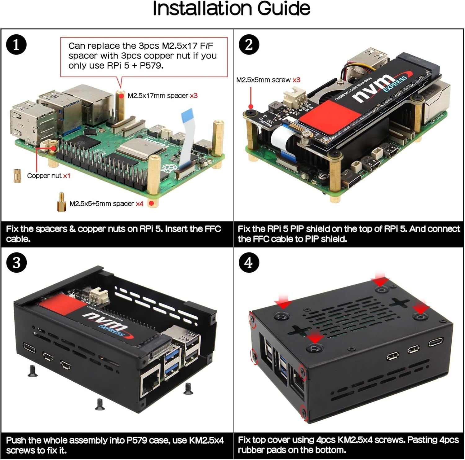 NÖRDIC Raspberry Pi 5 Case Support PCIe M.2 NVMe SSD