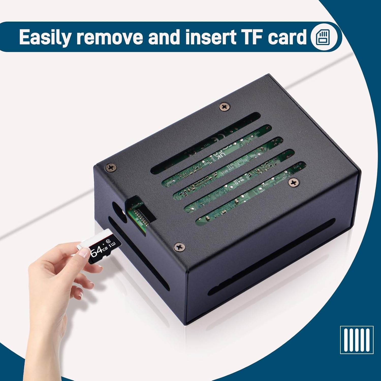 NÖRDIC Raspberry Pi 5 Case with Official Active Cooler, Support PCIe M.2 NVMe SSD
