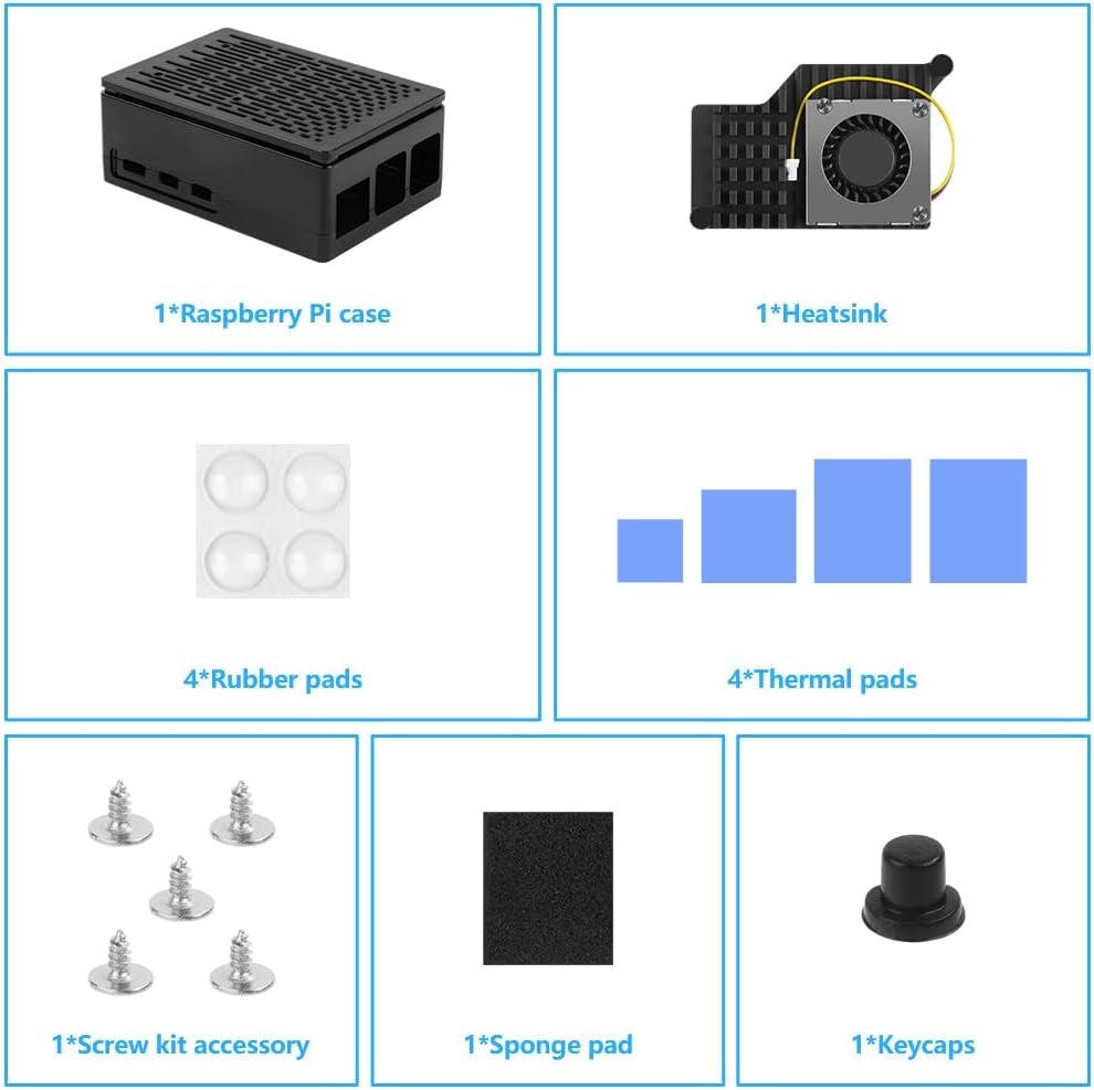 NÖRDIC Raspberry Pi 5 Case, with Official Active Cooler, Support PCIe M.2 NVMe SSD Shield Top, for Raspberry Pi 5 4GB/8GB