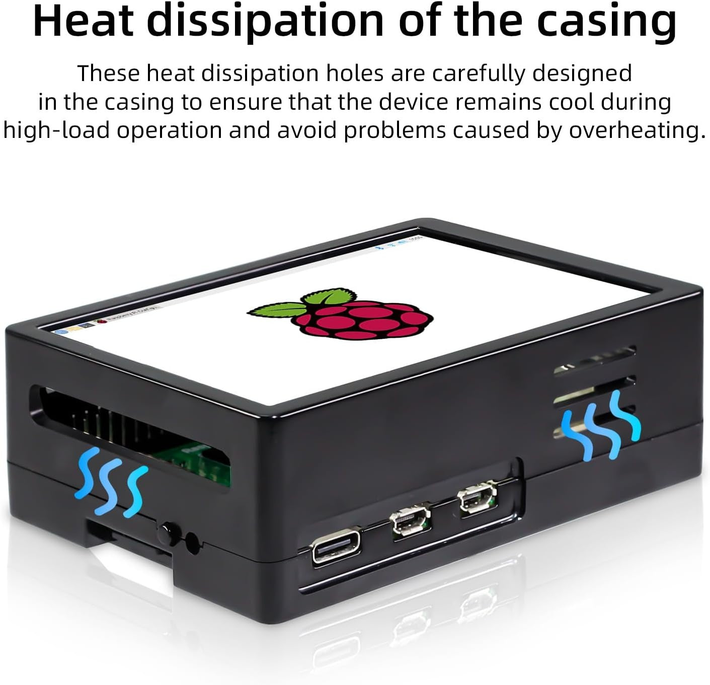NÖRDICRaspberry Pi Display, 3.5 Inch Touchscreen with Raspberry Pi 5 Case, 480 x 320 TFT LCD 60 FPS Monitor with Mini Fan and Heatsink