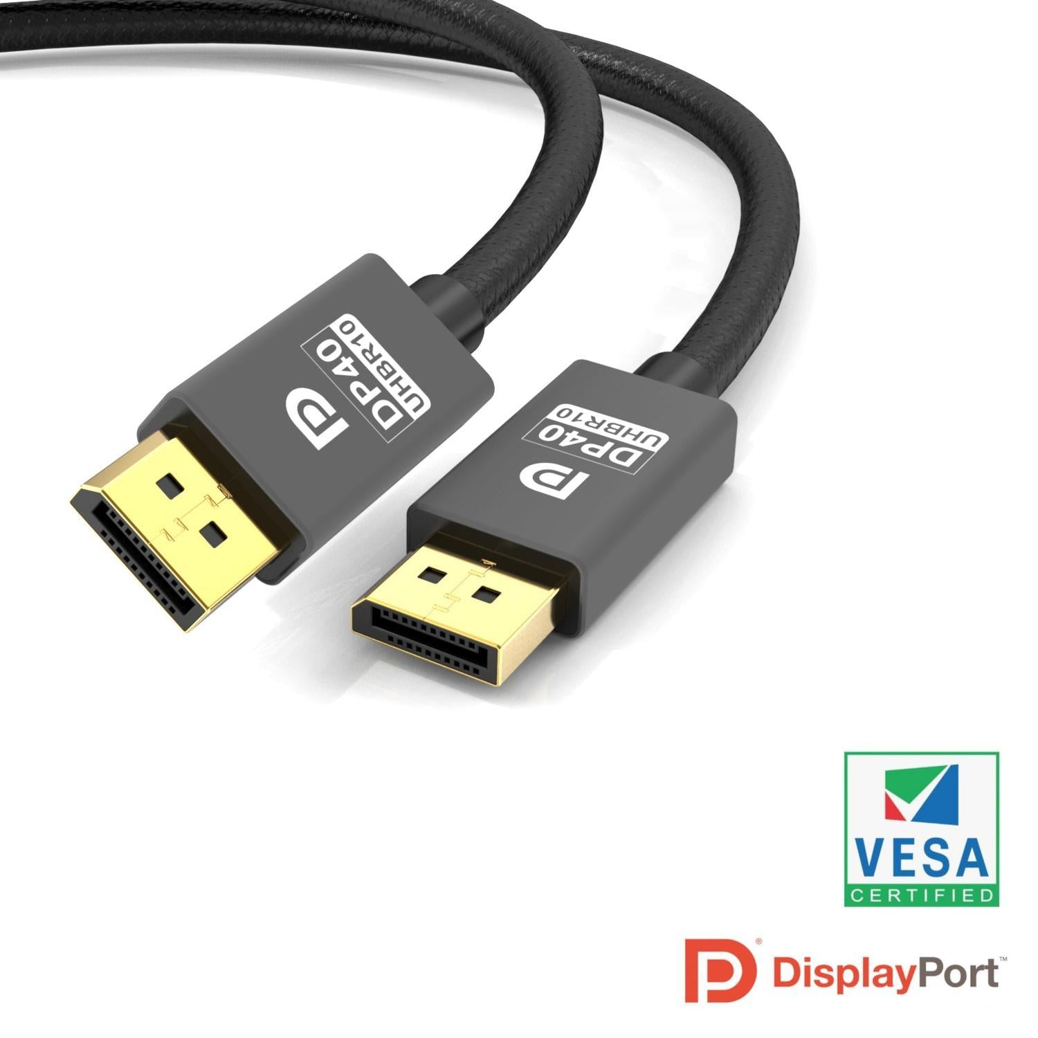 NÖRDIC-SERTIFIOIDUT KAAPELIT 1 m VESA-sertifioitu nylon punottu Displayport 2.1 kaapeli DP40 UHBR10 40Gbps 8K60H 4K144Hz