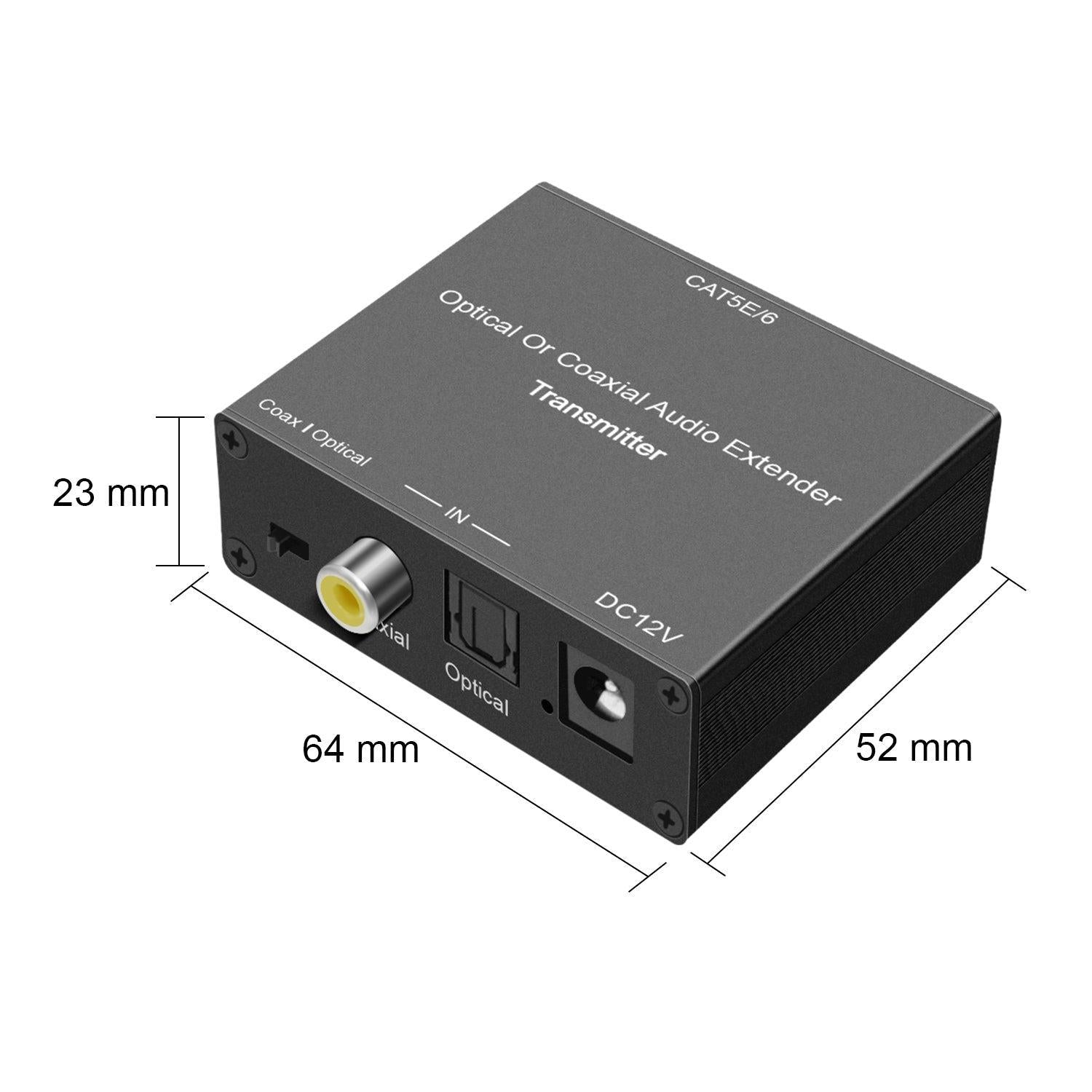 NÖRDIC SGM-130 optinen äänenpidennin, Cat5e optinen Toslink tai koaksiaali, SPDIF