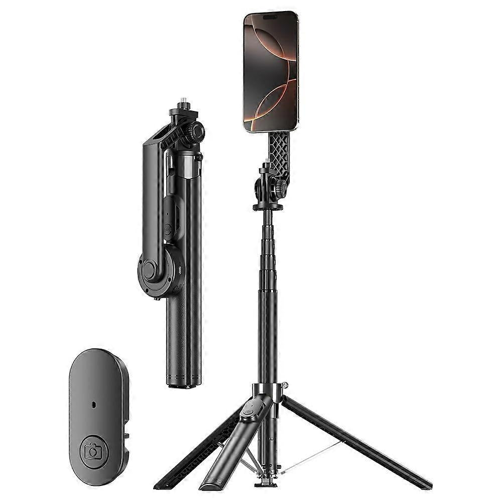 NÖRDIC Selfie-keppi älypuhelimelle suoratoistoon, sähköinen imukuppi, teleskooppinen monopodi Bluetooth-jalustalla