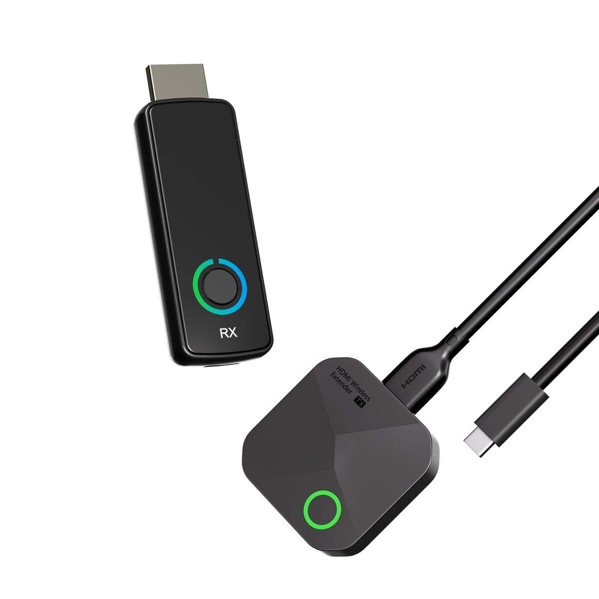 NÖRDIC Trådlös HDMI-sändare och mottagare, Plug & Play-förlängare, 50 m, 1080P, 2.4G/5G Dual-Band för Laptop, TV-box, Ljud- och Videostreaming
