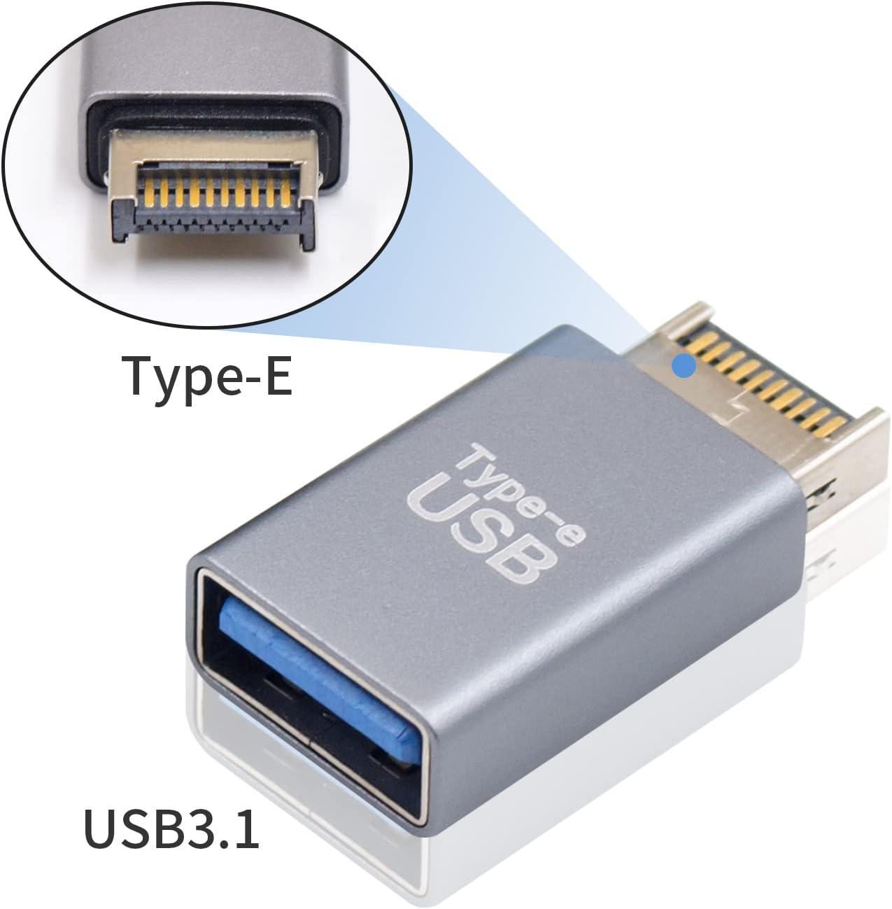 NÖRDIC Type E uros-USB-A naaras etupaneelisovitin 10Gbps USB3.1 Type E emolevyn sovitin