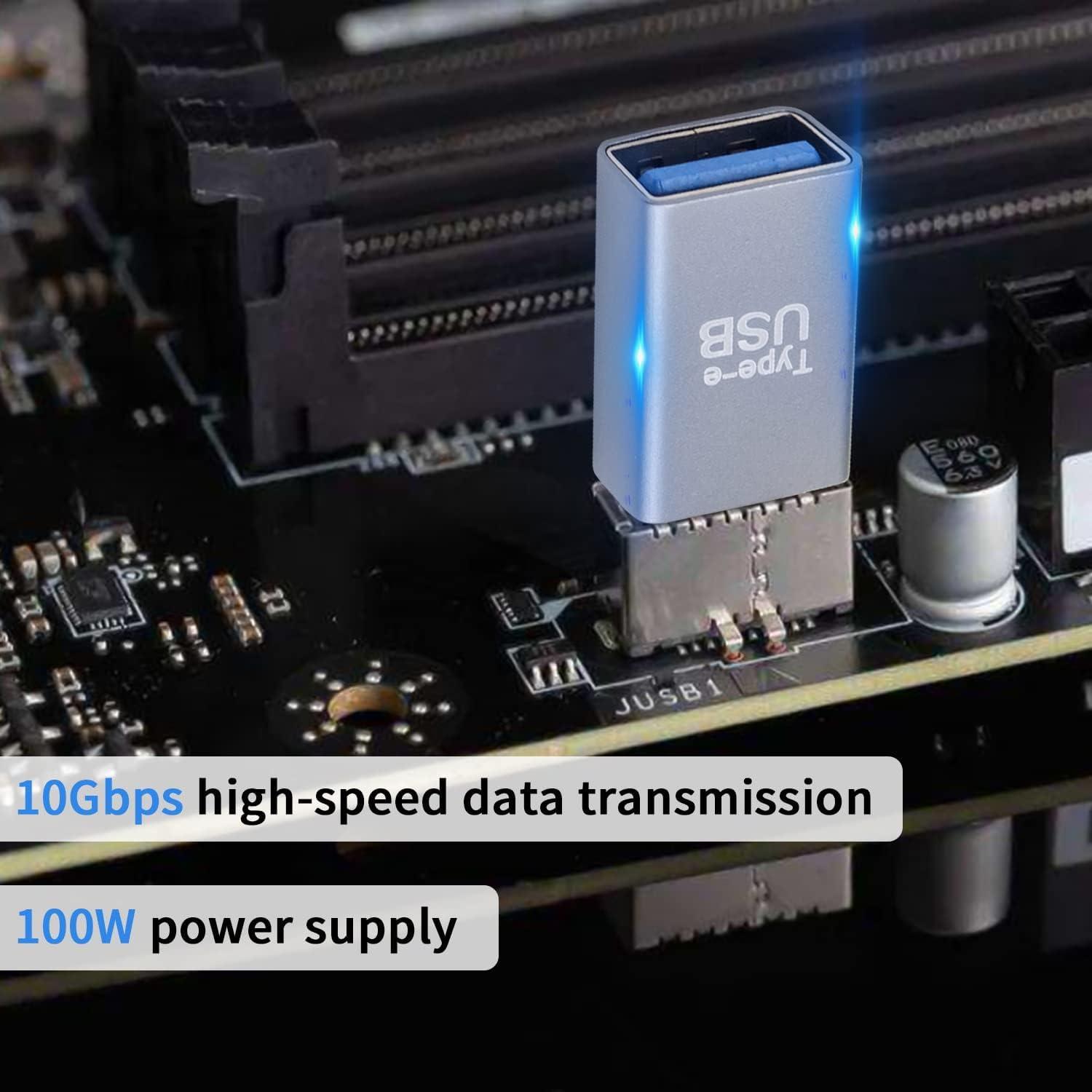 NÖRDIC Type E uros-USB-A naaras etupaneelisovitin 10Gbps USB3.1 Type E emolevyn sovitin