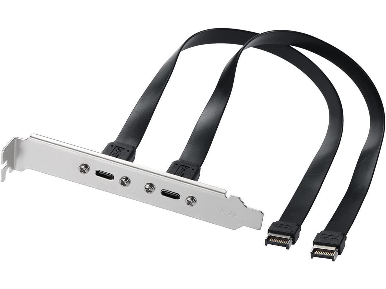 NÖRDIC USB3.1 etupaneelin sovitin 2xType E - 2xType C 50cm