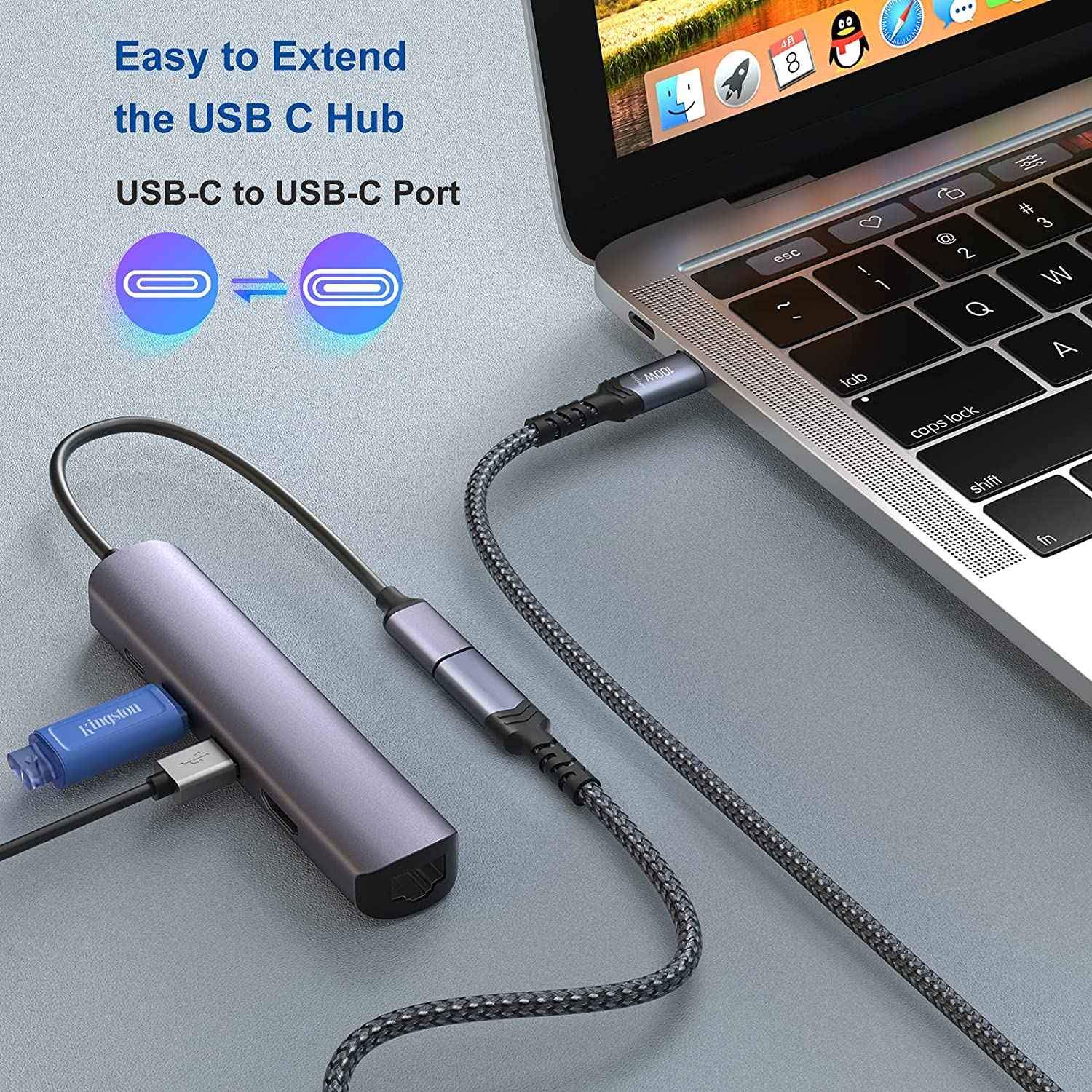 NÖRDIC USB 4 jatkojohto 50cm 40Gbps 240W 8K60Hz