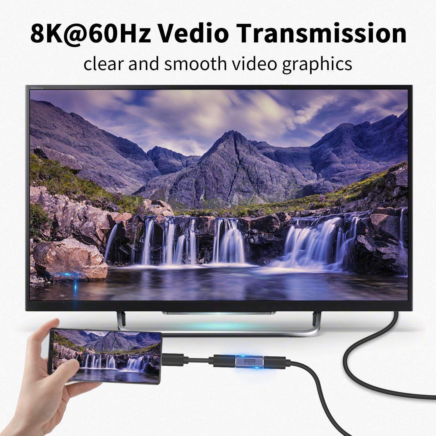 NÖRDIC USB4 jatkosovitin naaras-naaras 40G 8K60Hz PD100W