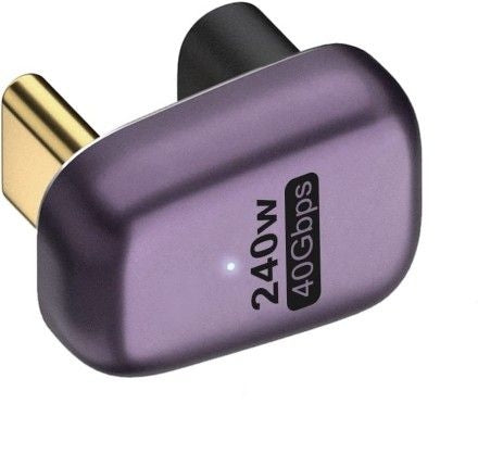 NÖRDIC USB4 kulmikas sovitin uros-naaras 40G 8K60Hz PD100W