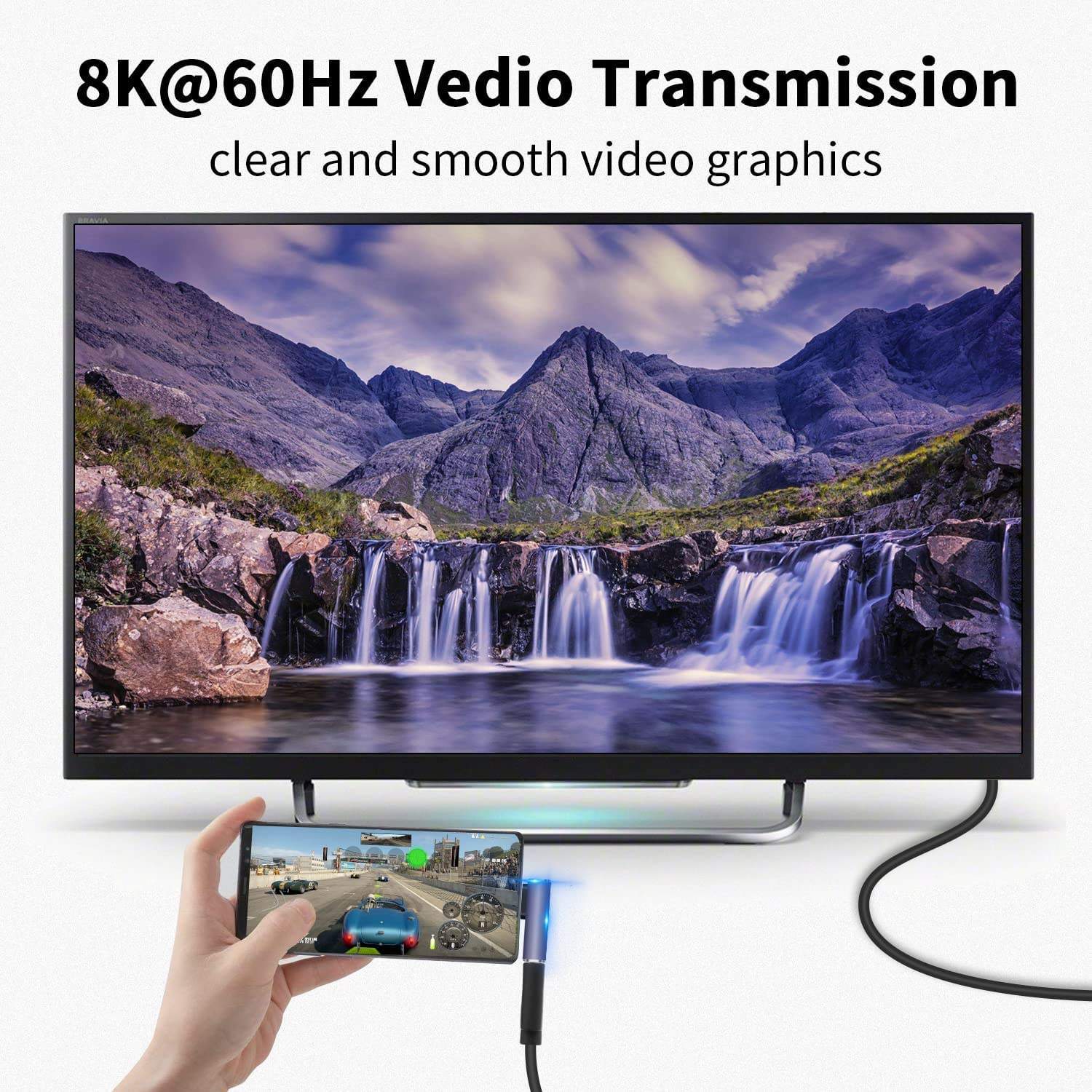 NÖRDIC USB4 kulmikas sovitin uros-naaras 40G 8K60Hz PD100W