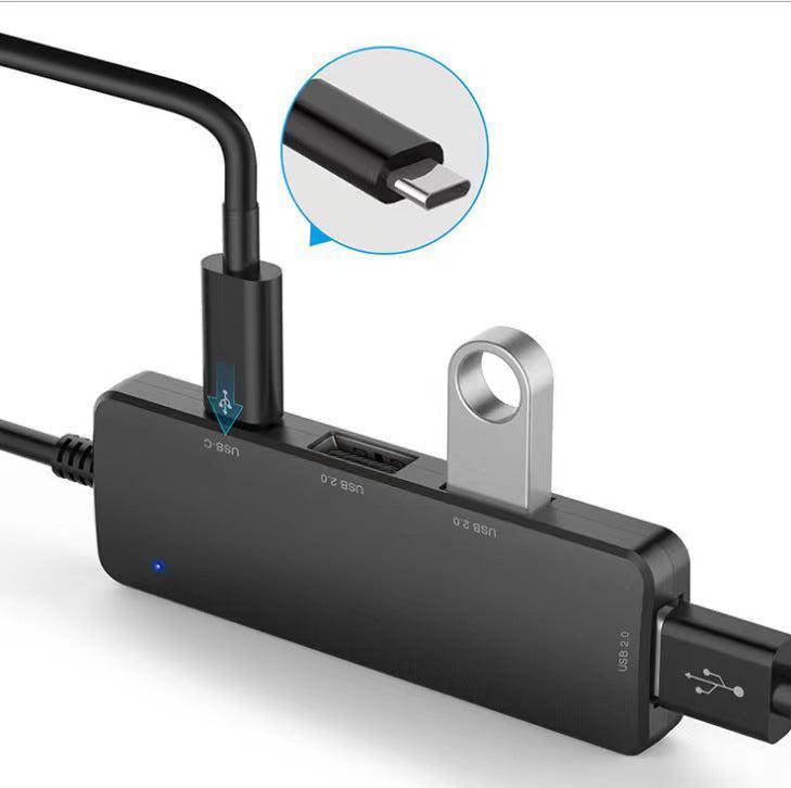 NÖRDIC USB-A 2.0 Hub 4 porttia 3xUSB-A 480Mbps 1xUSB-C 480Mbps