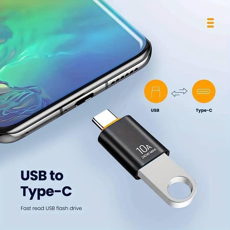 NÖRDIC USB-A 3.1 OTG naaras-USB C-urossovitin, USB-C-sovitin synkronointia ja latausta varten, alumiini oranssi