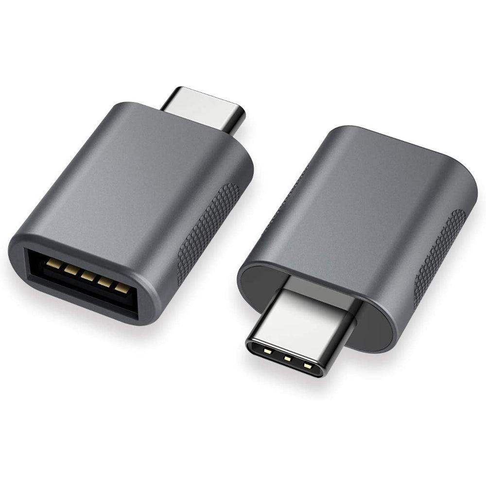 NÖRDIC USB-A 3.1 OTG naaras - USB C -urossovitin tietojen synkronointi ja lataus alumiini Space Grey