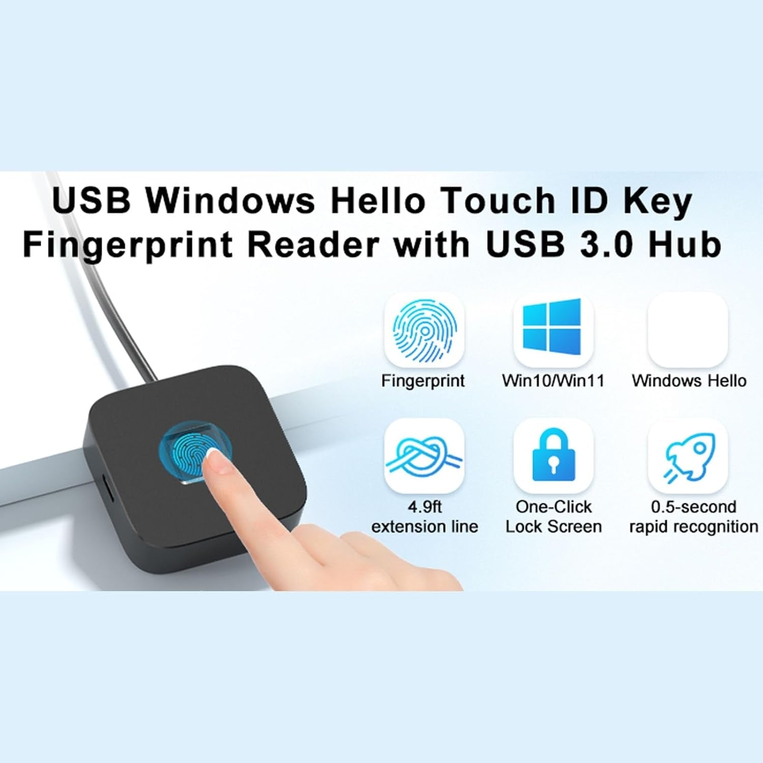 NÖRDIC USB A+C Fingerprint Reader Support for Wins 10 11 Fast Matching Biometric Fingerprint Scanner