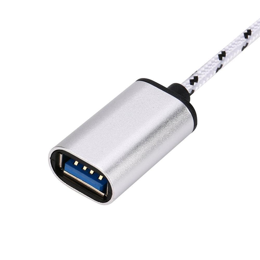 NÖRDIC USB-A OTG–USBC 3.1 Gen 1 -sovitin, alumiinia, 15 cm, hopea