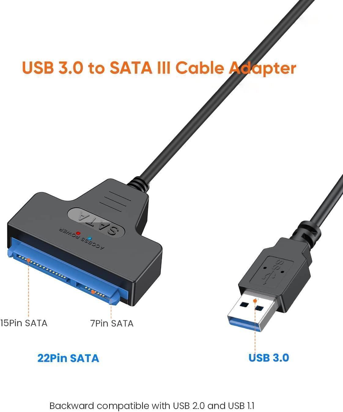 NÖRDIC USB-A–SATA-sovitin 2.5 SATA III HDD 5Gbps