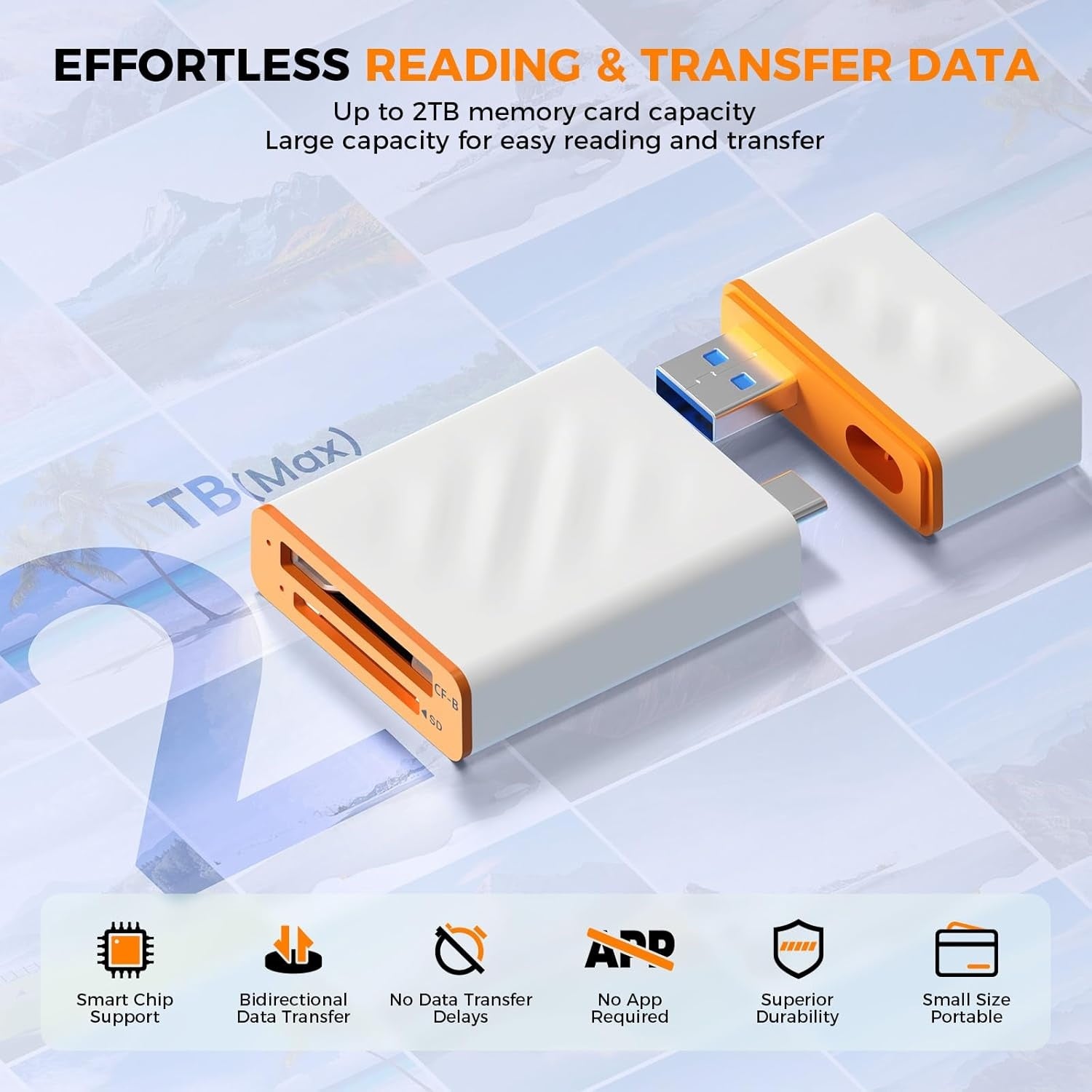 NÖRDIC USB-A, USB-C 3.0 Kortinlukija 2 Slot CFexpress Type B, SD3.0 UHS-I