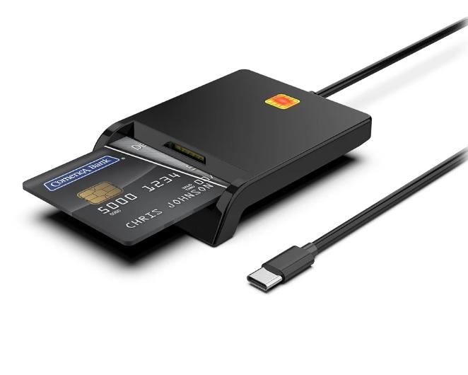 NÖRDIC USB-C Älykortti ja SIM-kortinlukija ISO7816 ID-kortti EMV-luottokortti