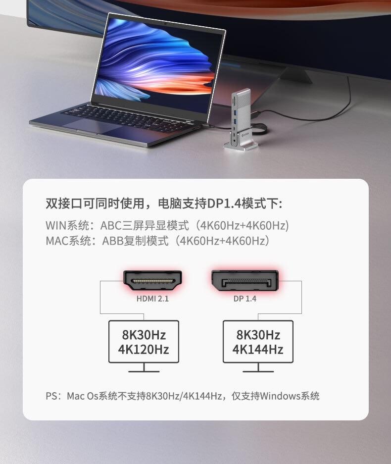NÖRDIC USB-C 1-12 Telakointiasema 1xDP 8K30Hz 1xHDMI 8K30Hz 1xRJ45 GigaLan 1xUSB-C PD100W 3xUSB 10G 1xUSB 5G 1xSD 1XMicroSD AUX 1x3.5mm
