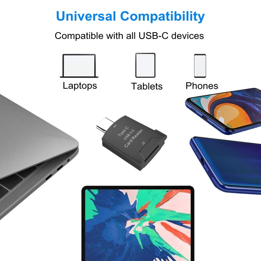 NÖRDIC USB-C 3.0 TF muistikortinlukija 5Gbps UHS-I