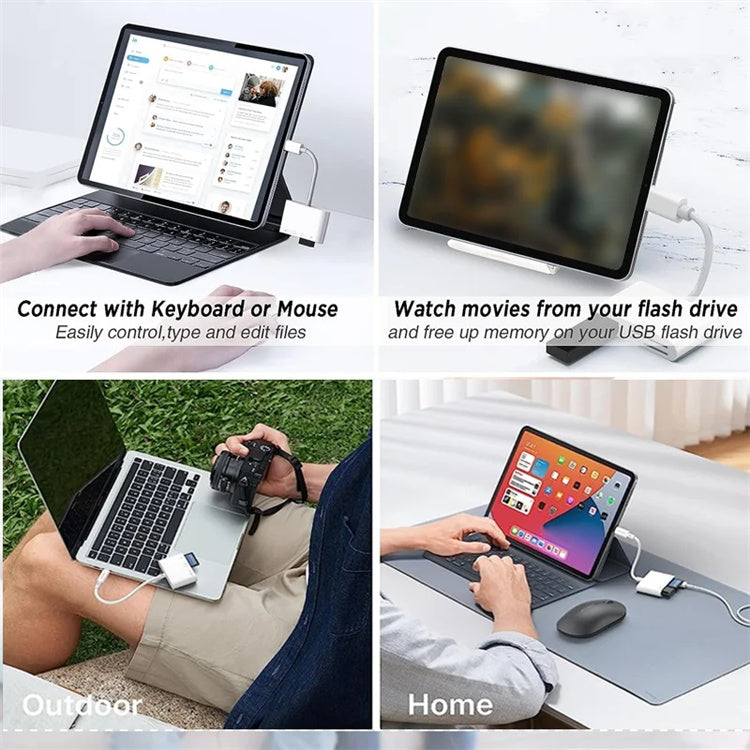 NÖRDIC USB-C Kortinlukija 2-paikkainen SD, MicroSD, 3xUSB-A, 1xUSB-C Lataus 30W UHS-I