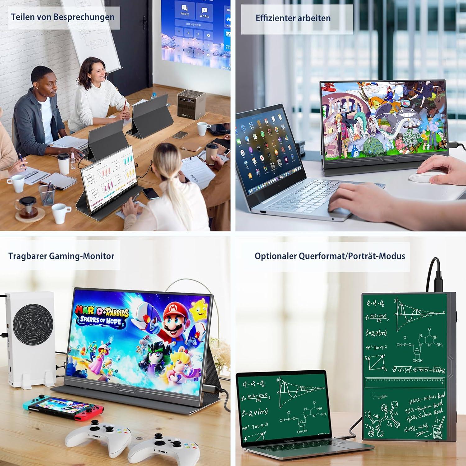 NÖRDIC USB-C & HDMI Kannettava LCD-näyttö 15,6" 1920x1080p 60Hz