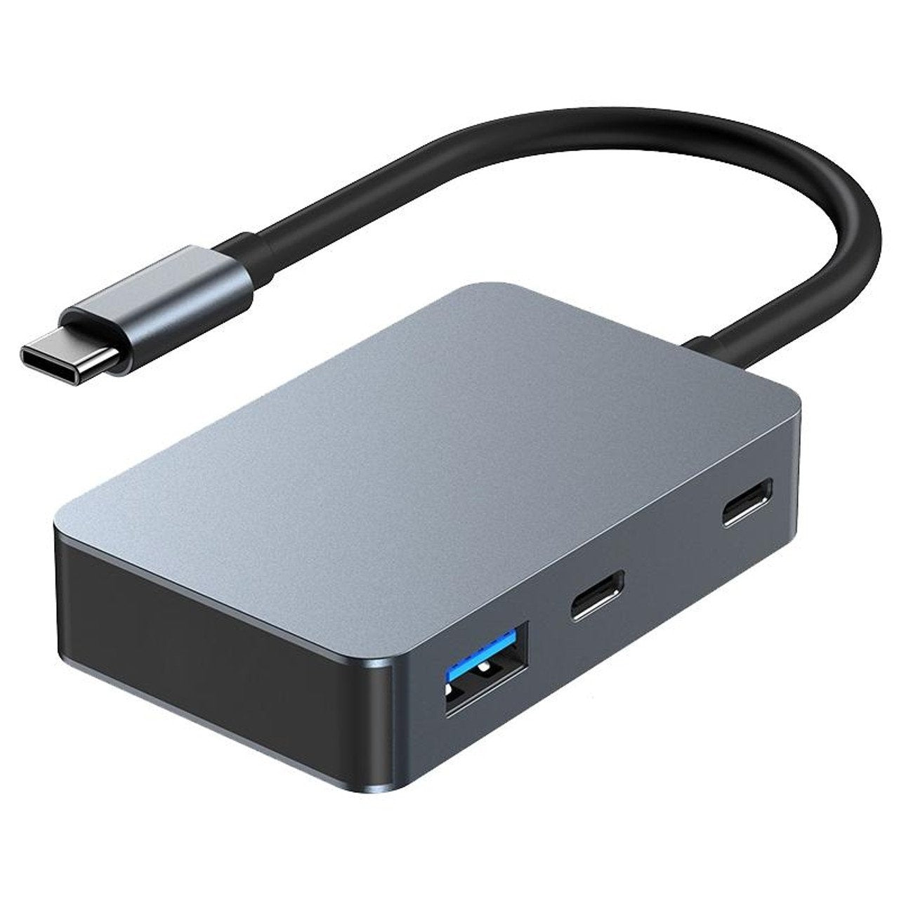 NÖRDIC 5-porttinen USB-C-keskitin 3xUSB-A 3,1 5Gbps 1xUSB-C 480Mbps 1xUSB-C PD 90W