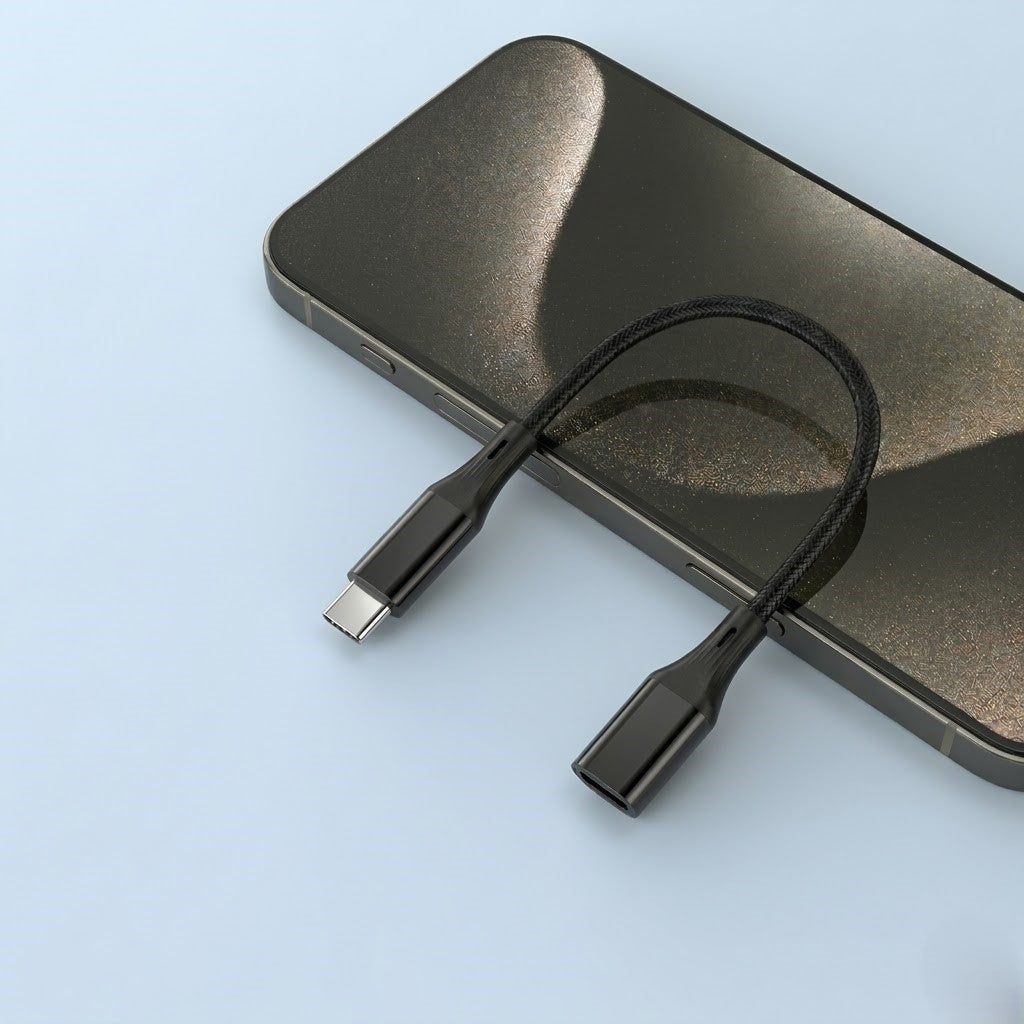 NÖRDIC USB-C uros – Lightning naaras -adapteri 15 cm