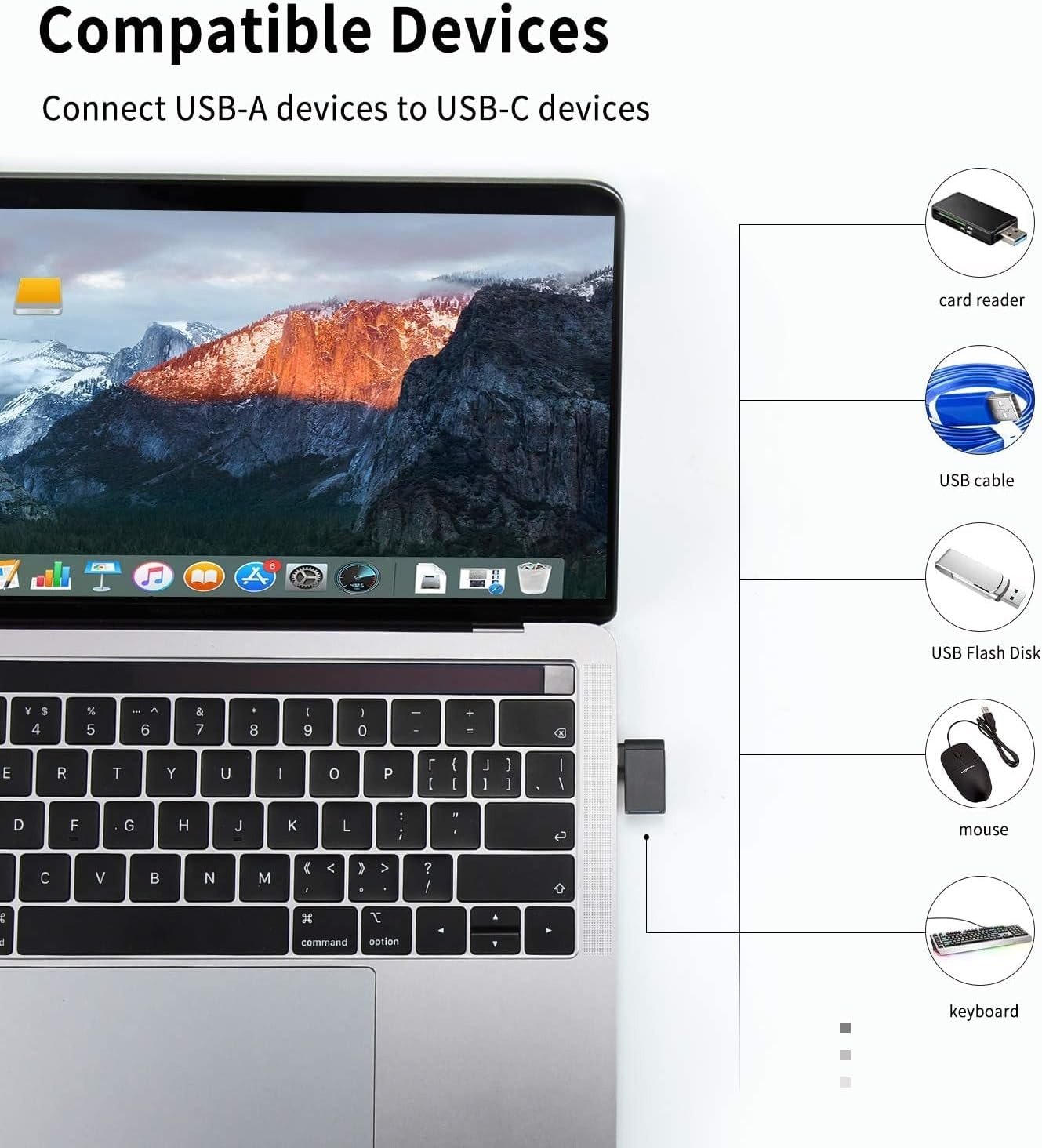 NÖRDIC USB-C uros-USB-A naaras 90 asteen kulmassa sovitin