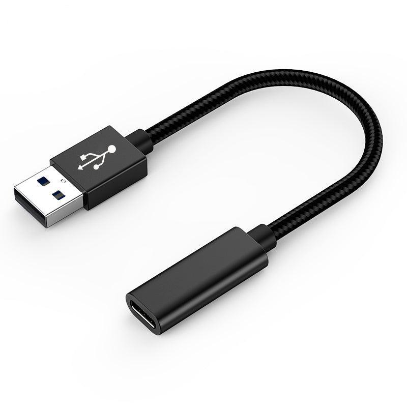 NÖRDIC USB C–OTG USB A -sovitin, metallia, musta, 50 cm