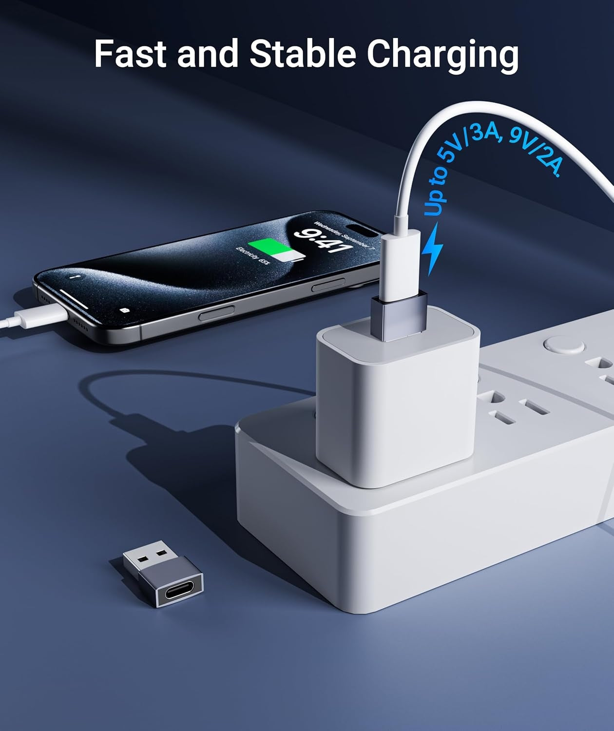 NÖRDIC USB C–OTG USB Mini -sovitin, metallinmusta